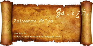 Zsivanov Éva névjegykártya