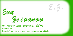 eva zsivanov business card